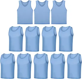 12 Pack Scrimmage Vest/Team Training Jerseys/Sports Pinnies/Practice Jerseys/Soccer Bibs with Carry Bag