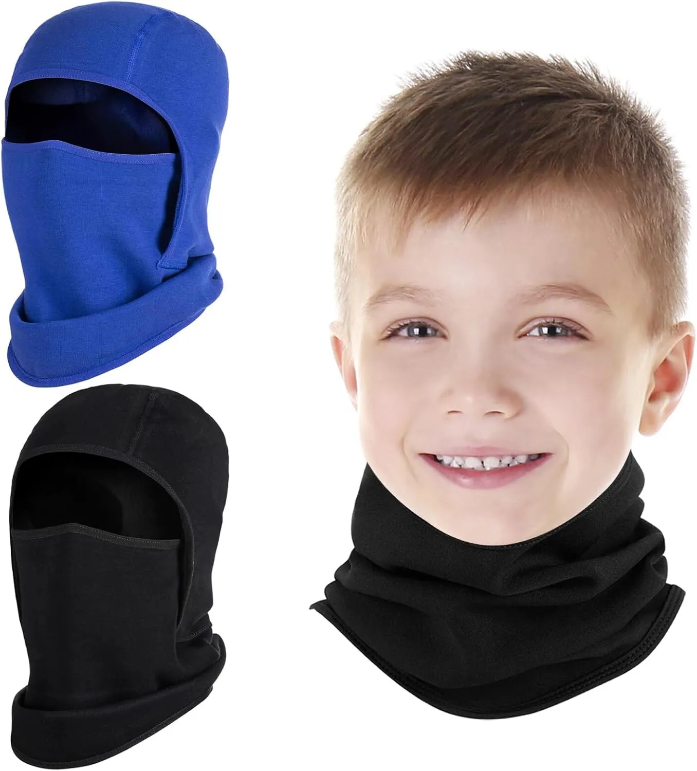 2 Pack Kids Balaclava Face Mask for Boy Girl, Winter Hat Ski Mask for Cold Weather, Windproof Face Warmer for Skiing Cycling
