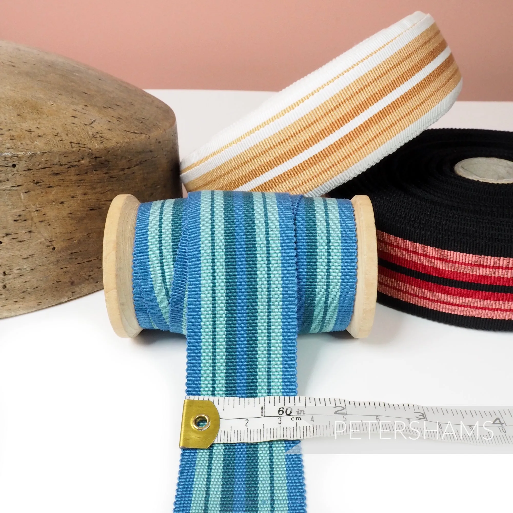 36mm 'Seaside' Cotton Millinery Petersham Hat Ribbon - 1m