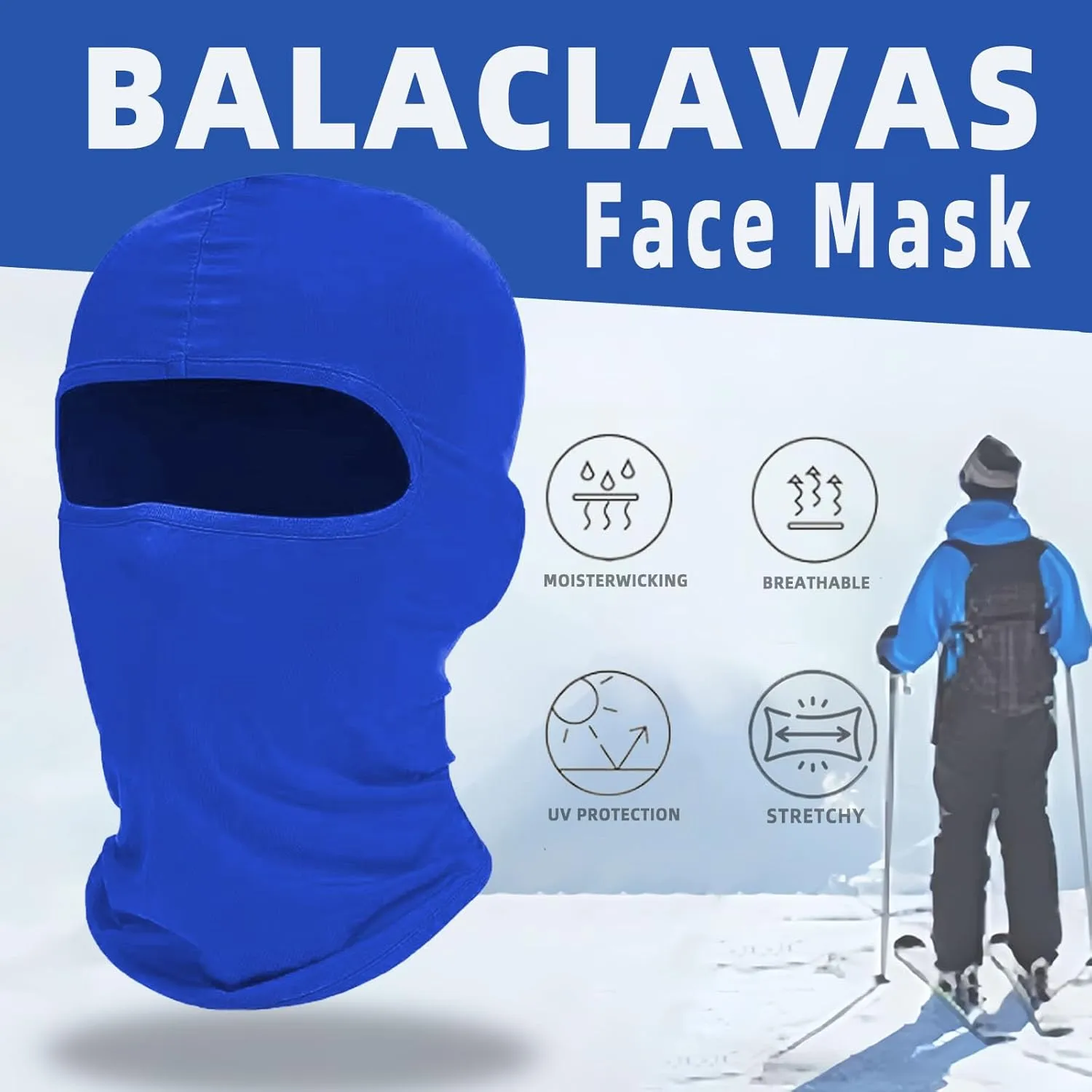 4 Pack Balaclava Ski Face Mask for Men Women,Cooling Neck Gaiter Full Head Mask Face Cover