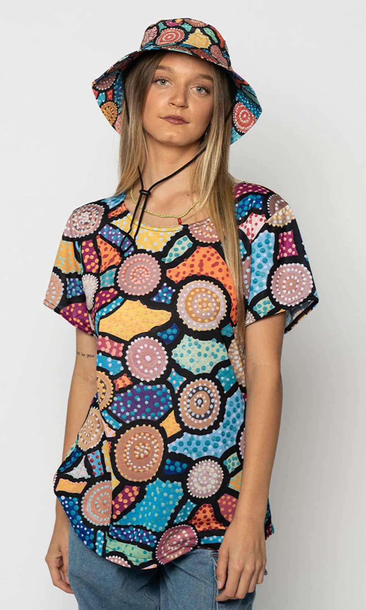 Aboriginal Art Bucket Hat Connection To Country