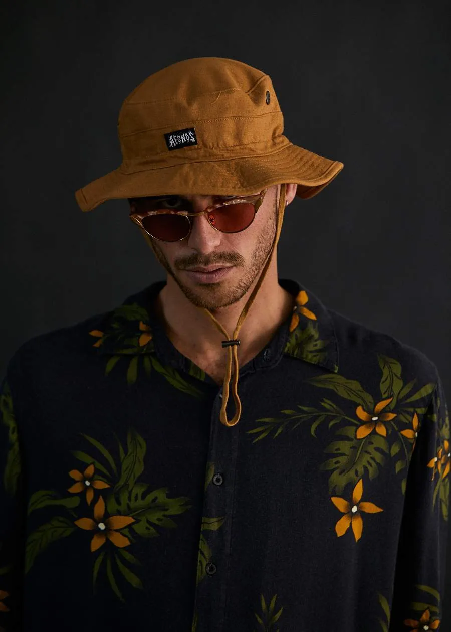 Afends Unisex Torched - Hemp Bucket Hat - Honey