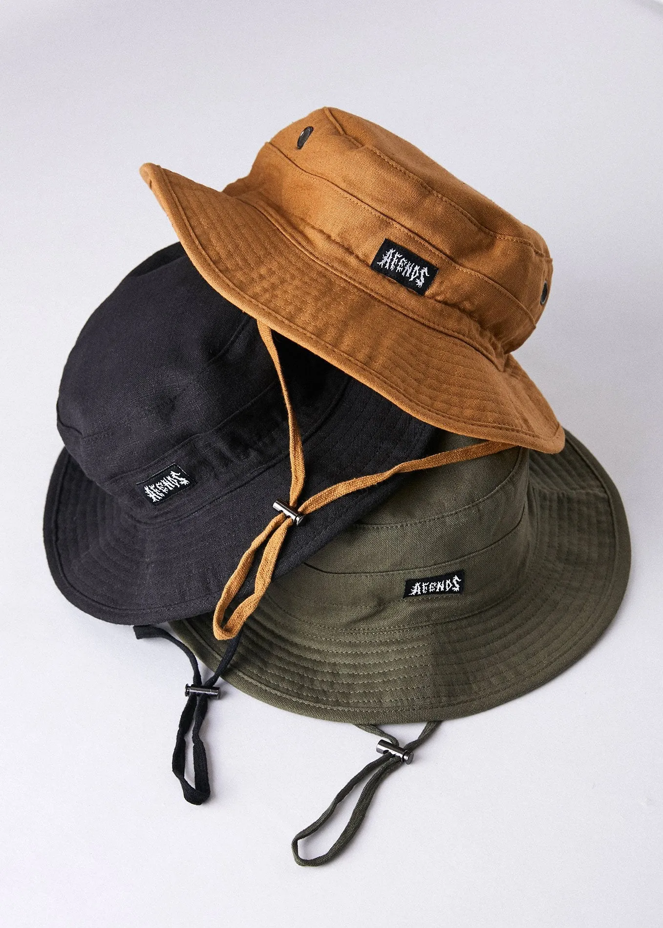 Afends Unisex Torched - Hemp Bucket Hat - Honey