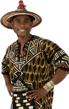 African Men's Fulani Straw Hat, Made in Mali, Africa