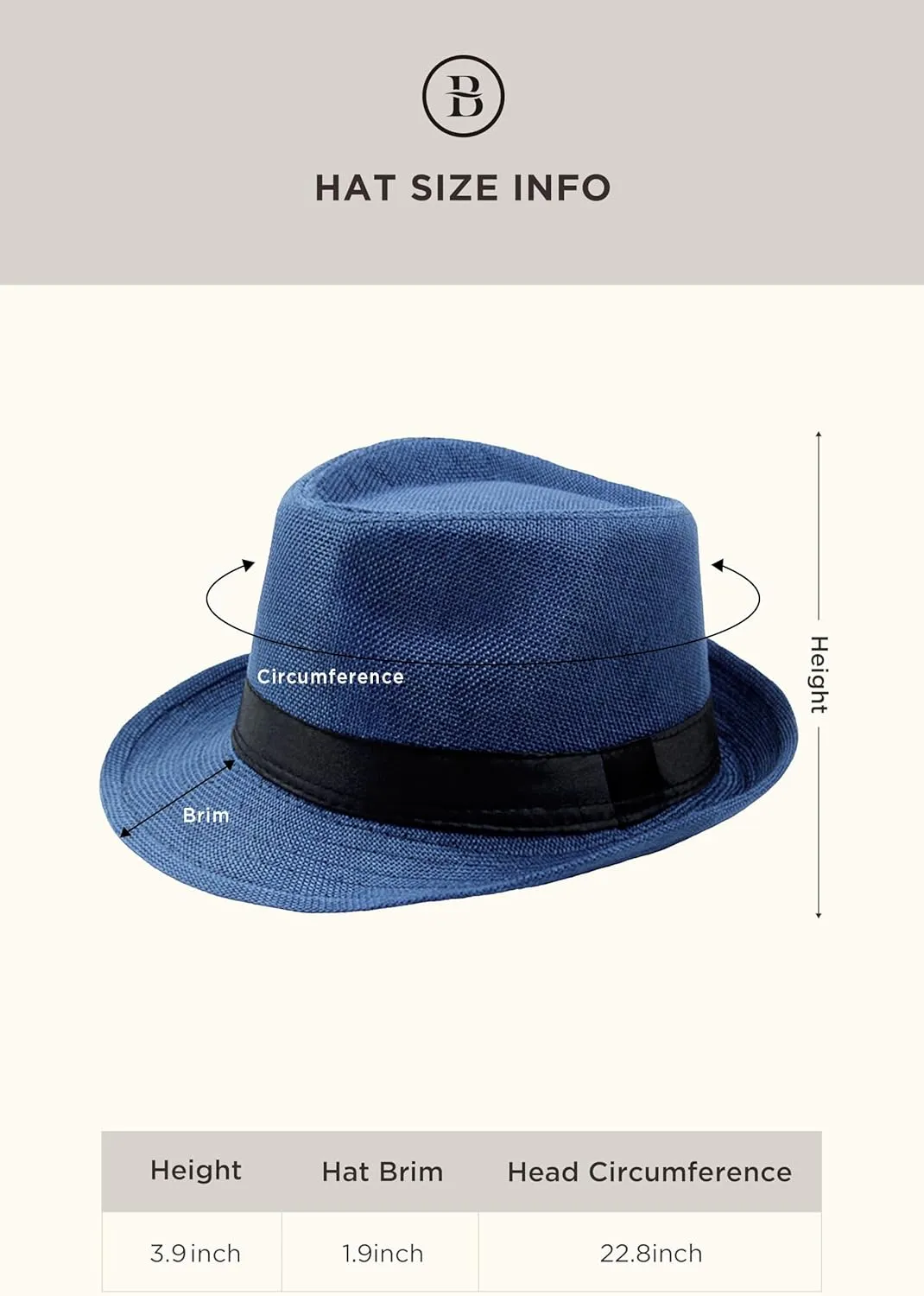 BABEYOND Straw Trilby Fedora Hat for Men-1920s Felt Panama Hat Short Brim Summer Cap with Ribbon