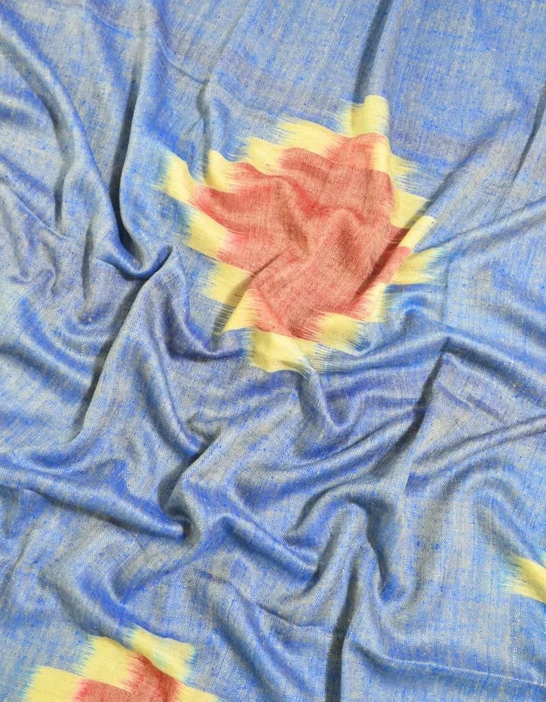 Blue Yellow & Maroon Ekat Pashmina Shawl 5116