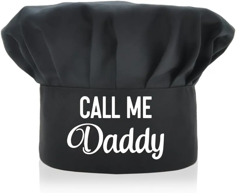 Call Me Daddy Funny Chef Hat, Universal Adjustable for Adults, Funny BBQ Cooking Chef Hat for Men, Christmas Father's Day Birthday Gift for Husband Dad Grandpa Brother
