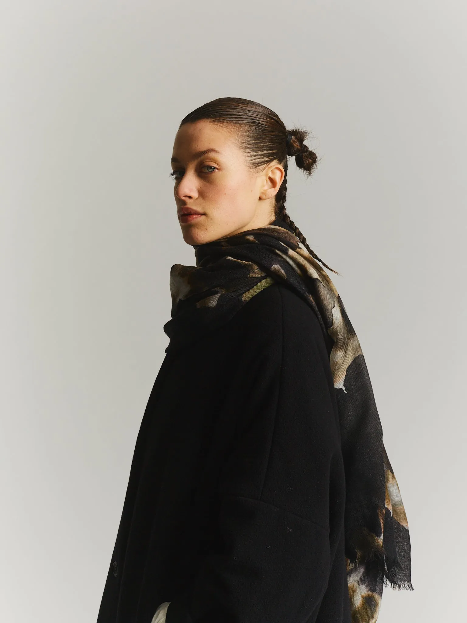 CASH SQUARE SCARF - CASHBLOTCH - KHAKI