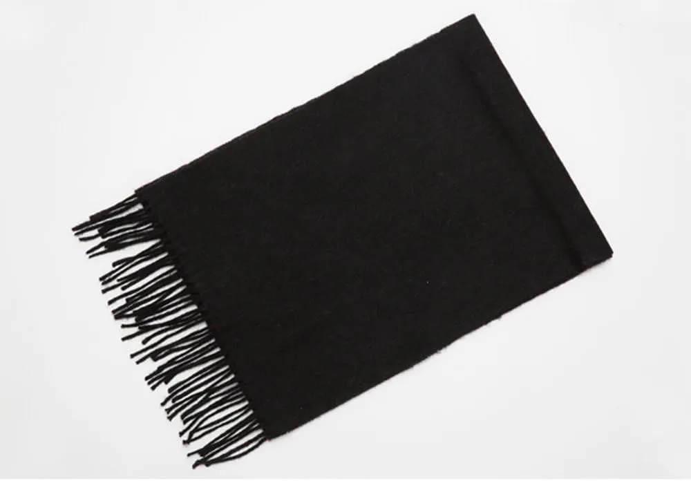 Cashmere & Wool Scarf Solid Color Thin Lightweight Scarf for Men and Women in Cold Weather with Gift Box