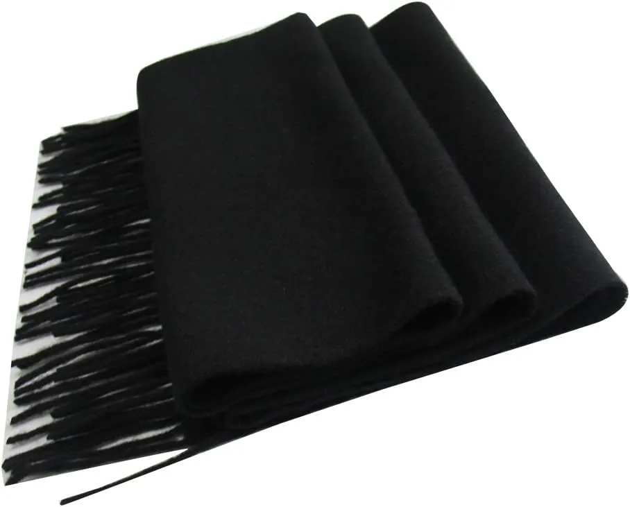 Cashmere & Wool Scarf Solid Color Thin Lightweight Scarf for Men and Women in Cold Weather with Gift Box