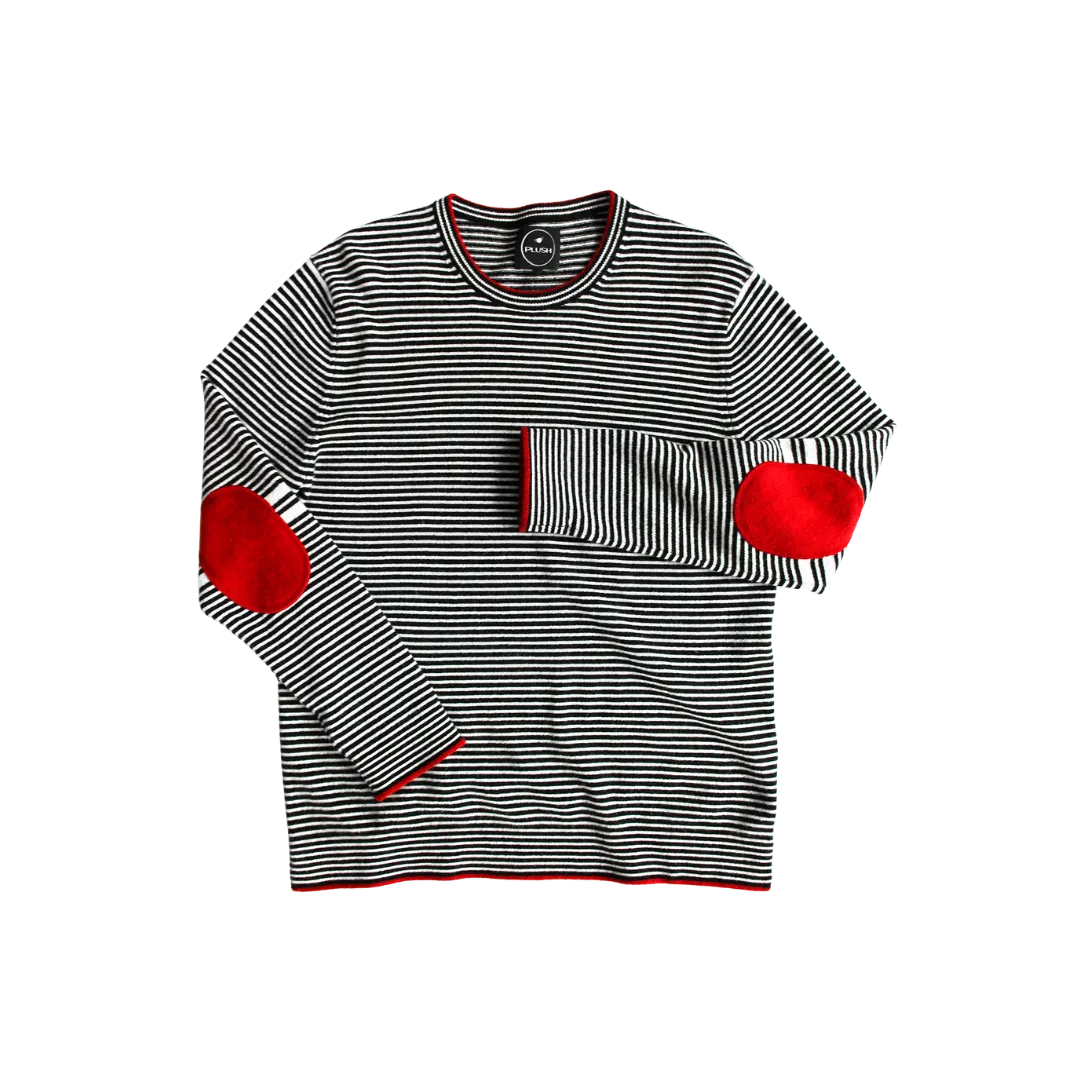 Cashmere Breton Stripe w/Red Tipping