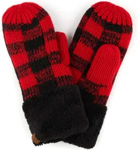 C.C CC Super Thick Fuzzy Fleeced Lined Warm Winter Knitted Mittens Gloves