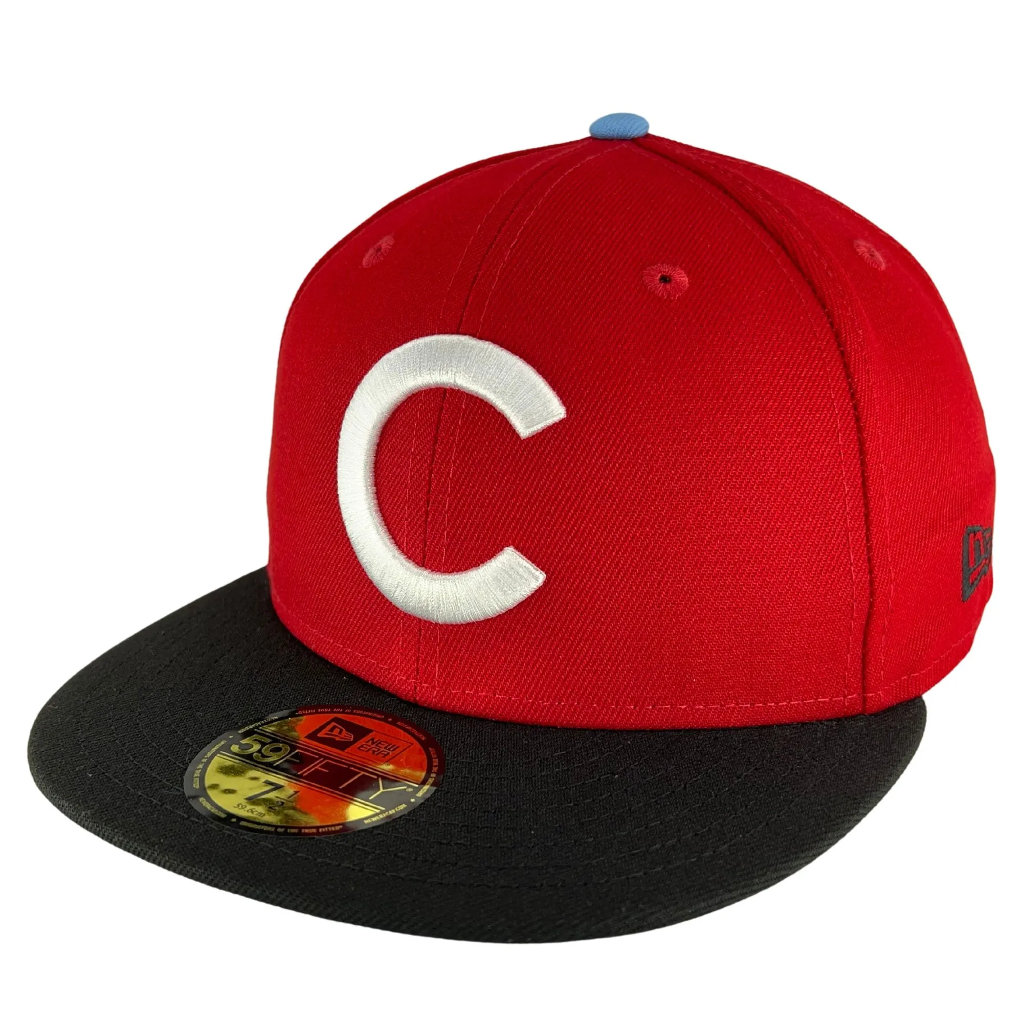 Chicago Cubs Red/Black/Sky UV New Era 59FIFTY Fitted Hat