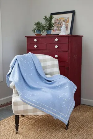 Constellation Sky Blue Cashmere Blankets by Saved NY