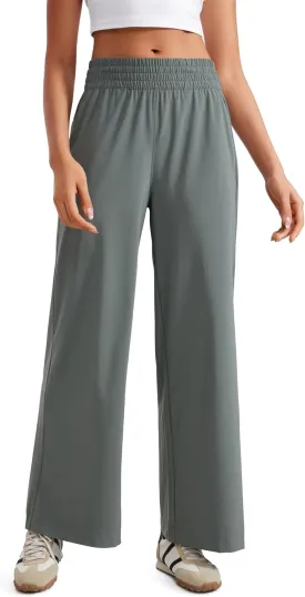 CRZ YOGA Lightweight Wide Leg Pants for Women 30" High Waisted Casual Lounge Travel Work Sweatpants Loose Fit Summer