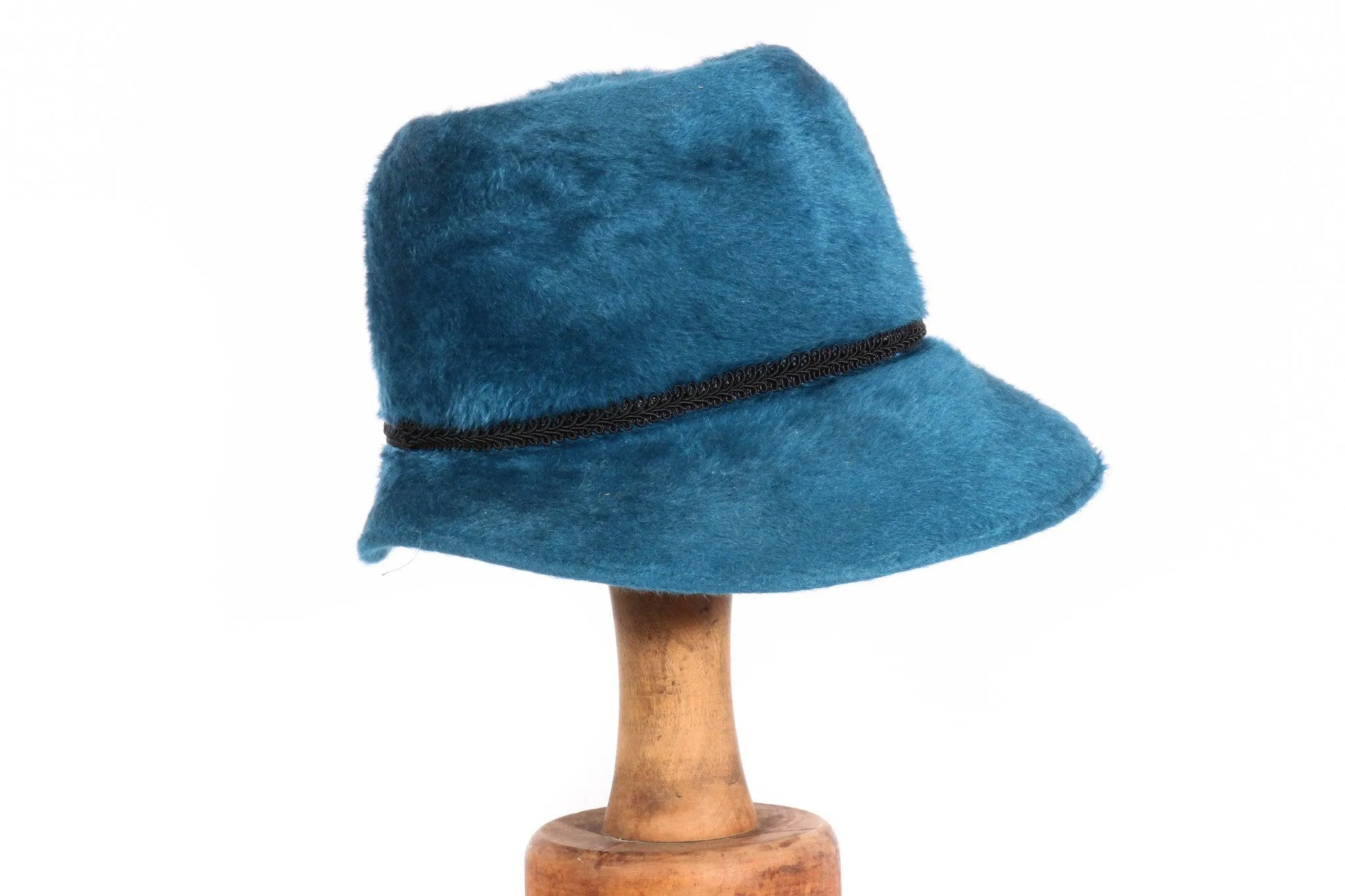 Debenette Blue Brushed Felt Vintage Trilby Style Hat 52cm