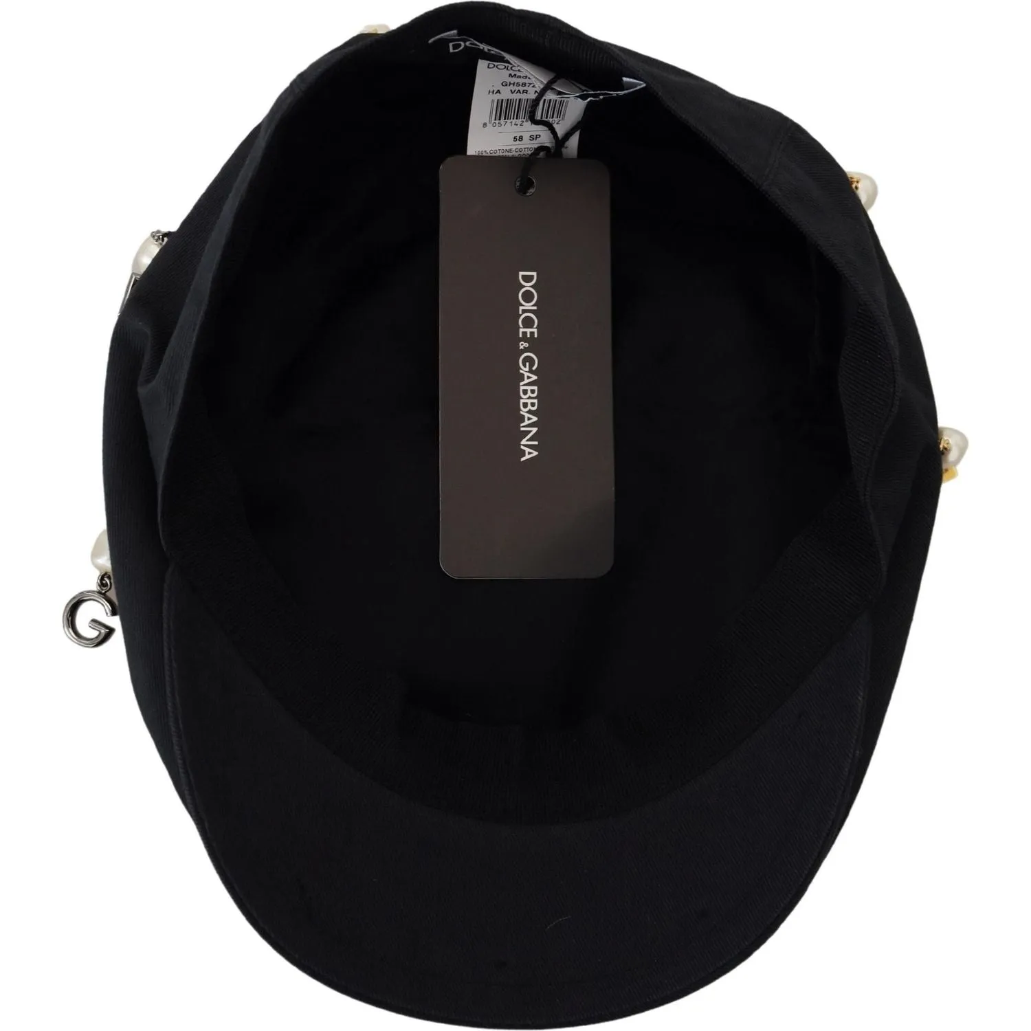 Dolce & Gabbana Elegant Black Cotton Newsboy Hat