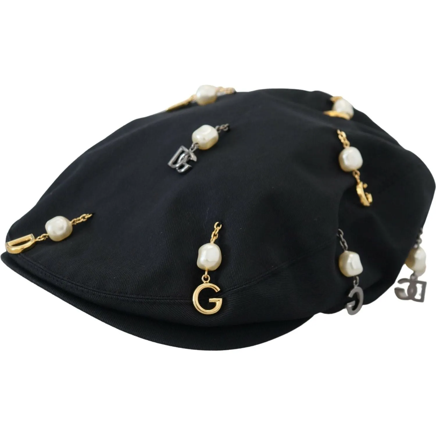 Dolce & Gabbana Elegant Black Cotton Newsboy Hat