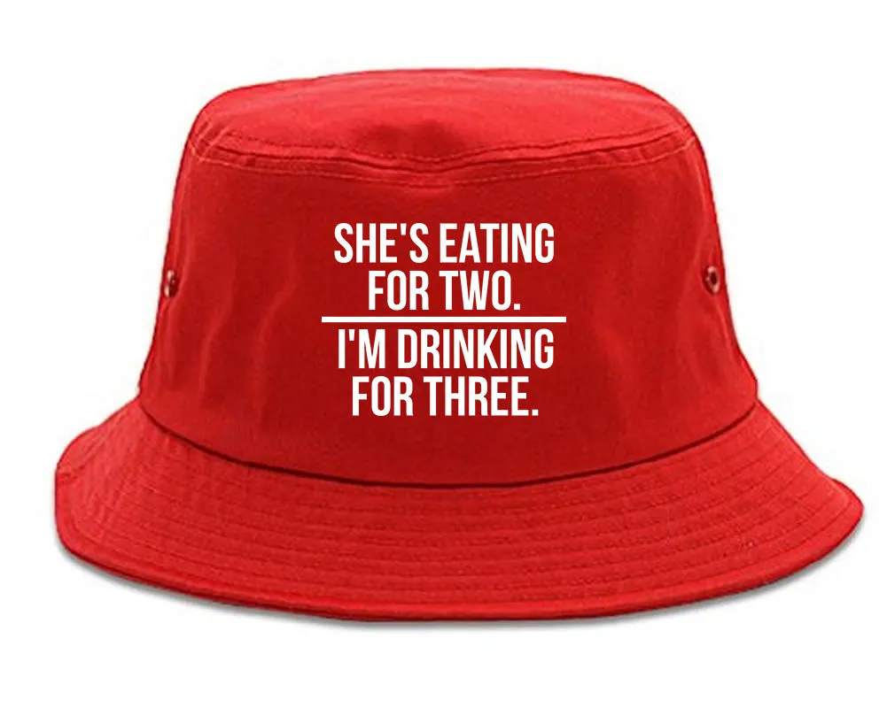 Drinking For Three Funny Pregnancy Announcement Mens Bucket Hat