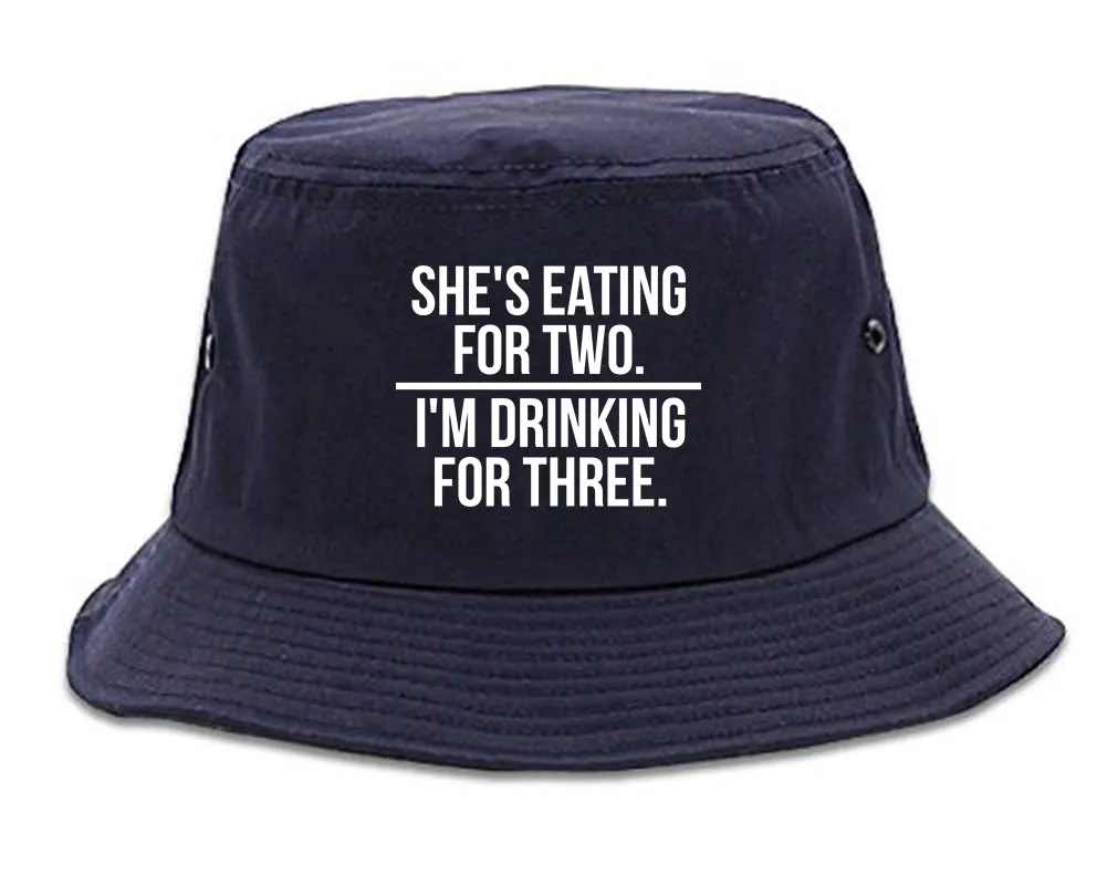 Drinking For Three Funny Pregnancy Announcement Mens Bucket Hat