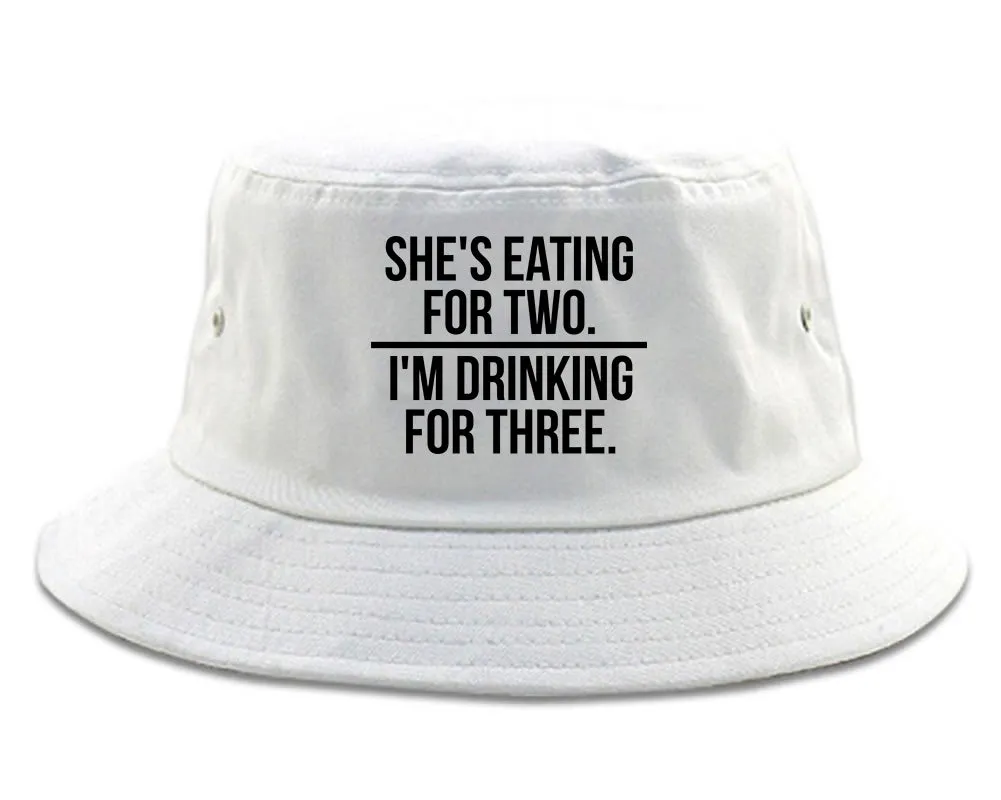Drinking For Three Funny Pregnancy Announcement Mens Bucket Hat