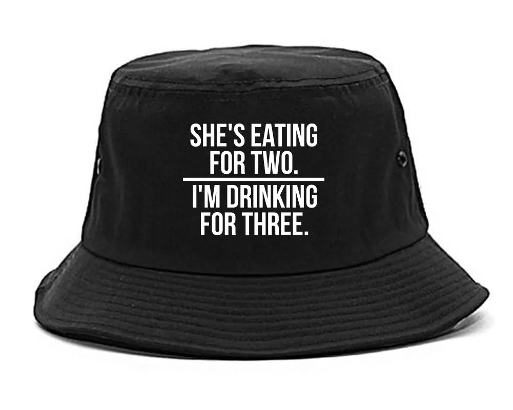 Drinking For Three Funny Pregnancy Announcement Mens Bucket Hat