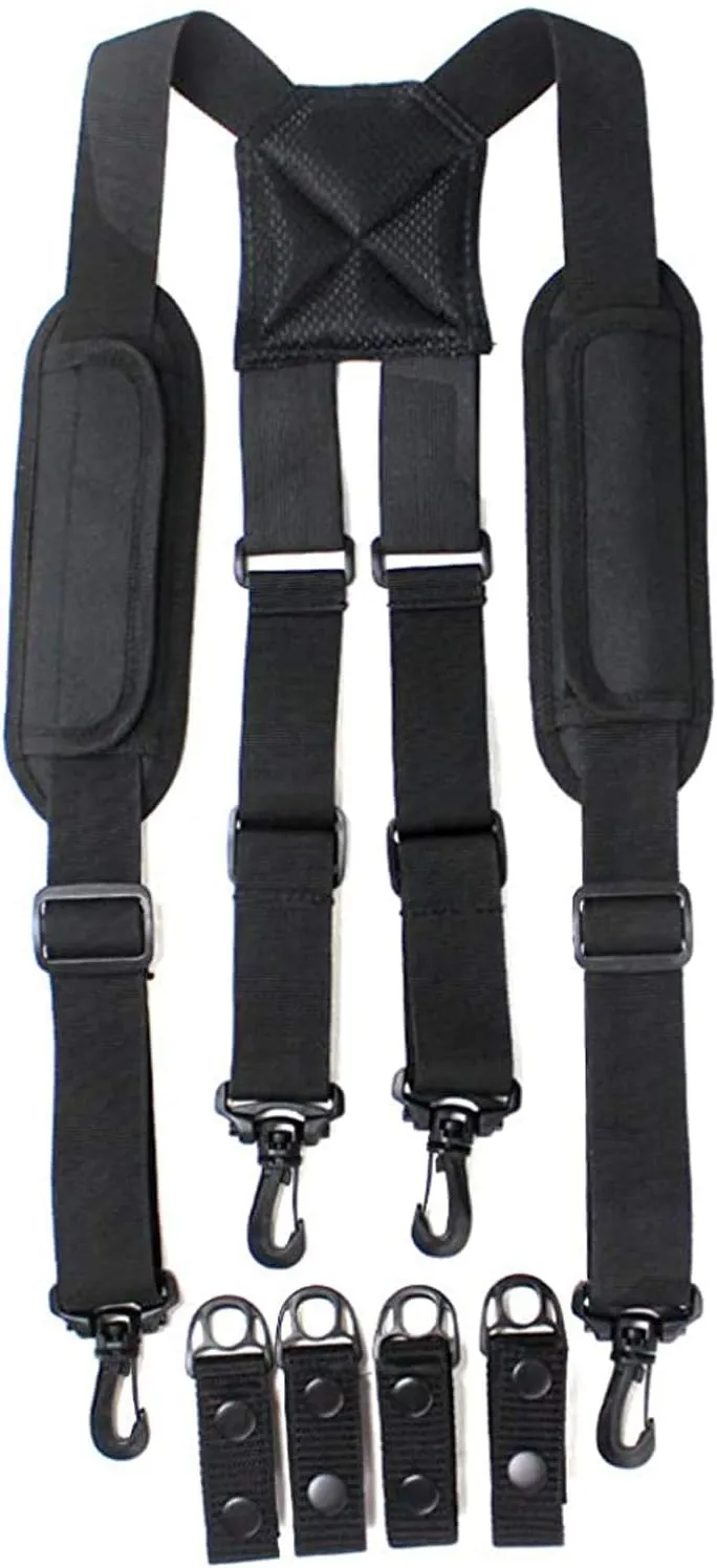 Dr.TOUGH Police Suspender for Duty Belt Tactical Suspenders Duty Belt Suspenders Law Enforcement with Padded Adjustable Shoulder