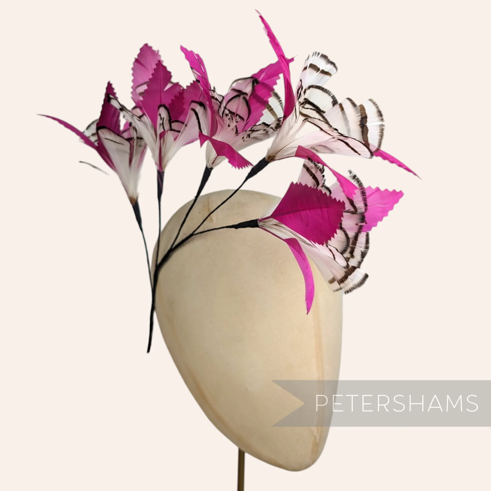 Extra Large Lady Amherst & Goose Feather Flower Hat Mount