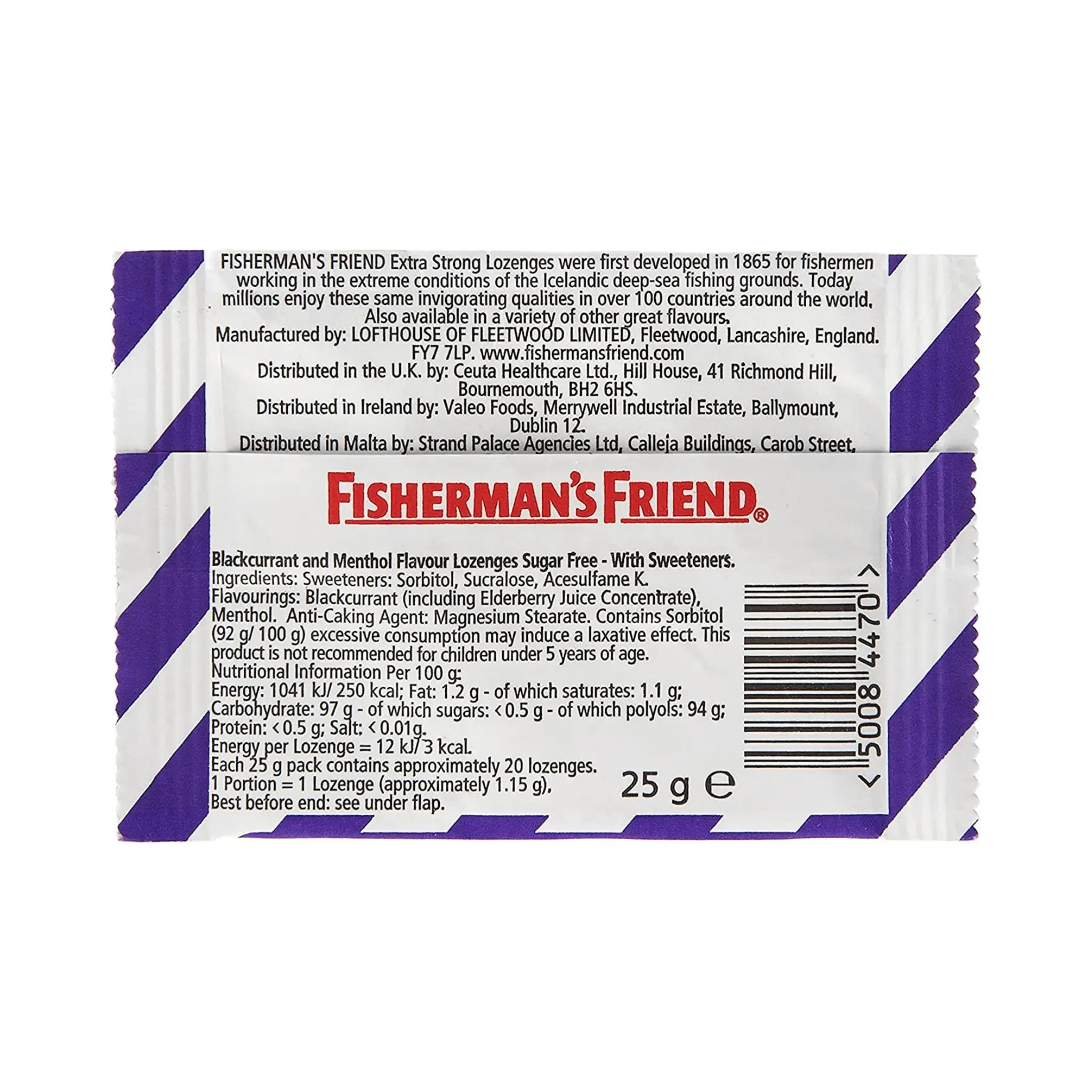 Fisherman's Friend Blackcurrant Sugar Free 25g Lozenges x 8