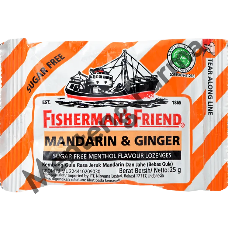 Fisherman's Friend Mandarin & Ginger Sugar Free - Permen Pereda Tenggorokan