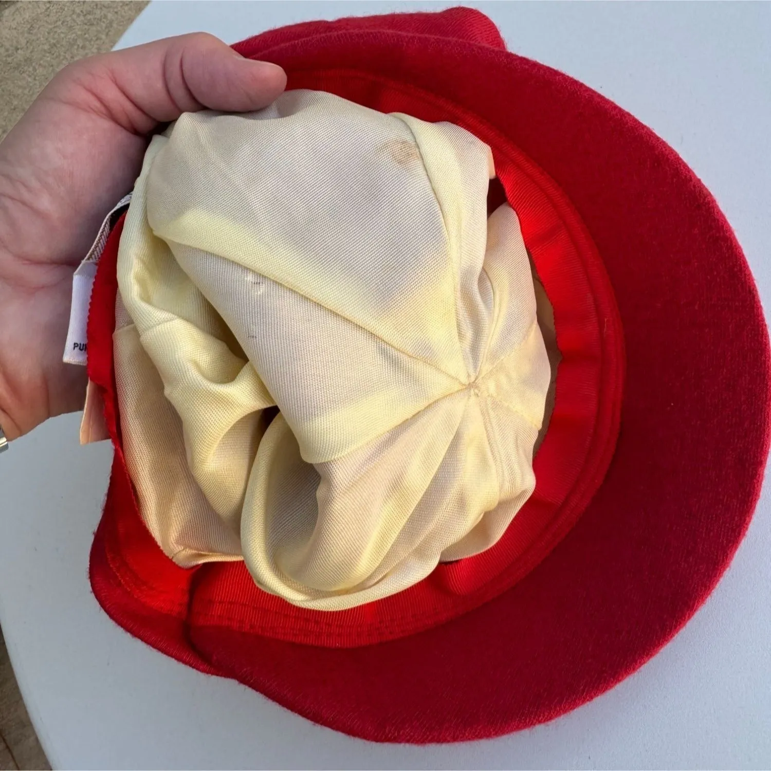 Happy Cappers By The Field Company Vintage Red Wool Pageboy Newsboy Hat Size 7/M