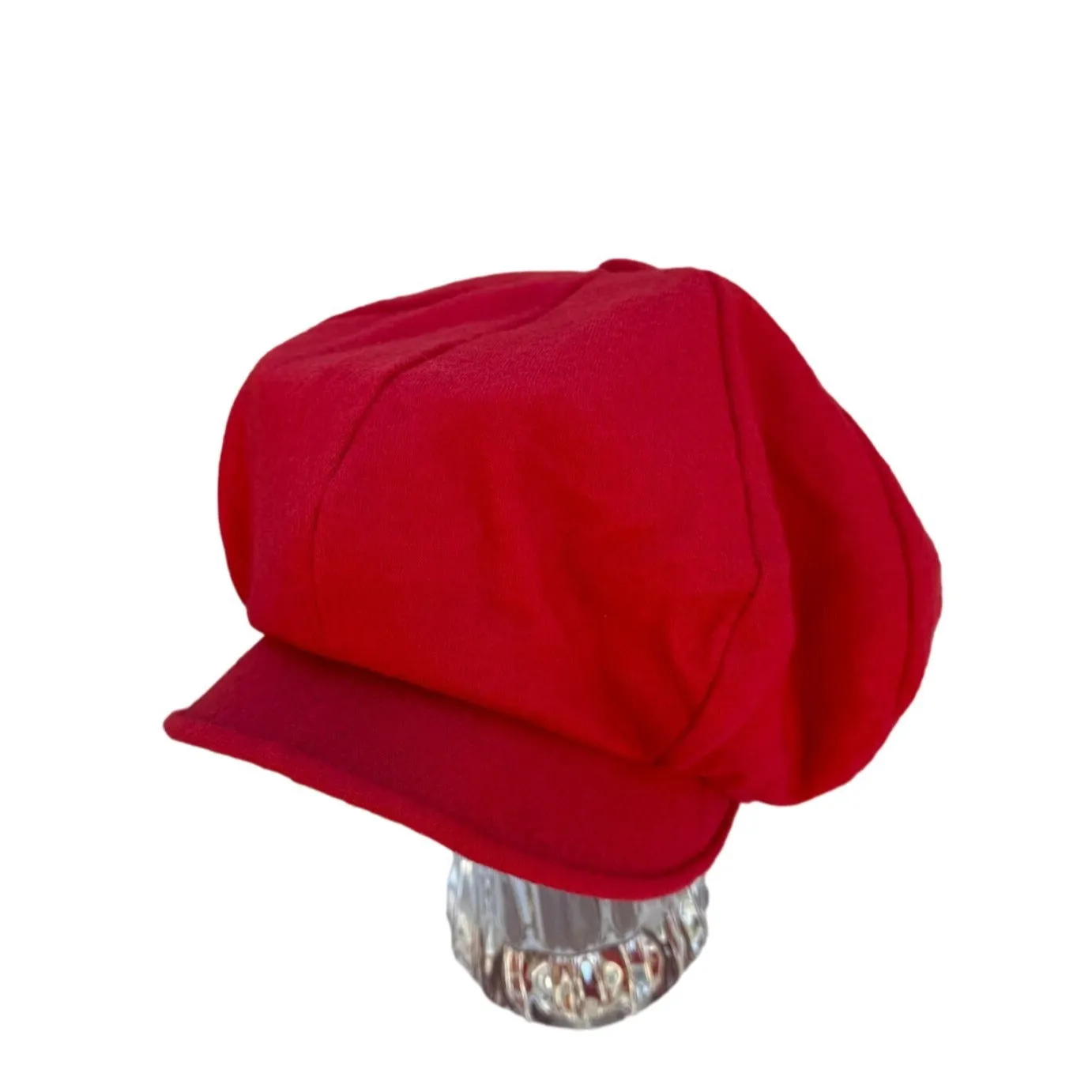 Happy Cappers By The Field Company Vintage Red Wool Pageboy Newsboy Hat Size 7/M