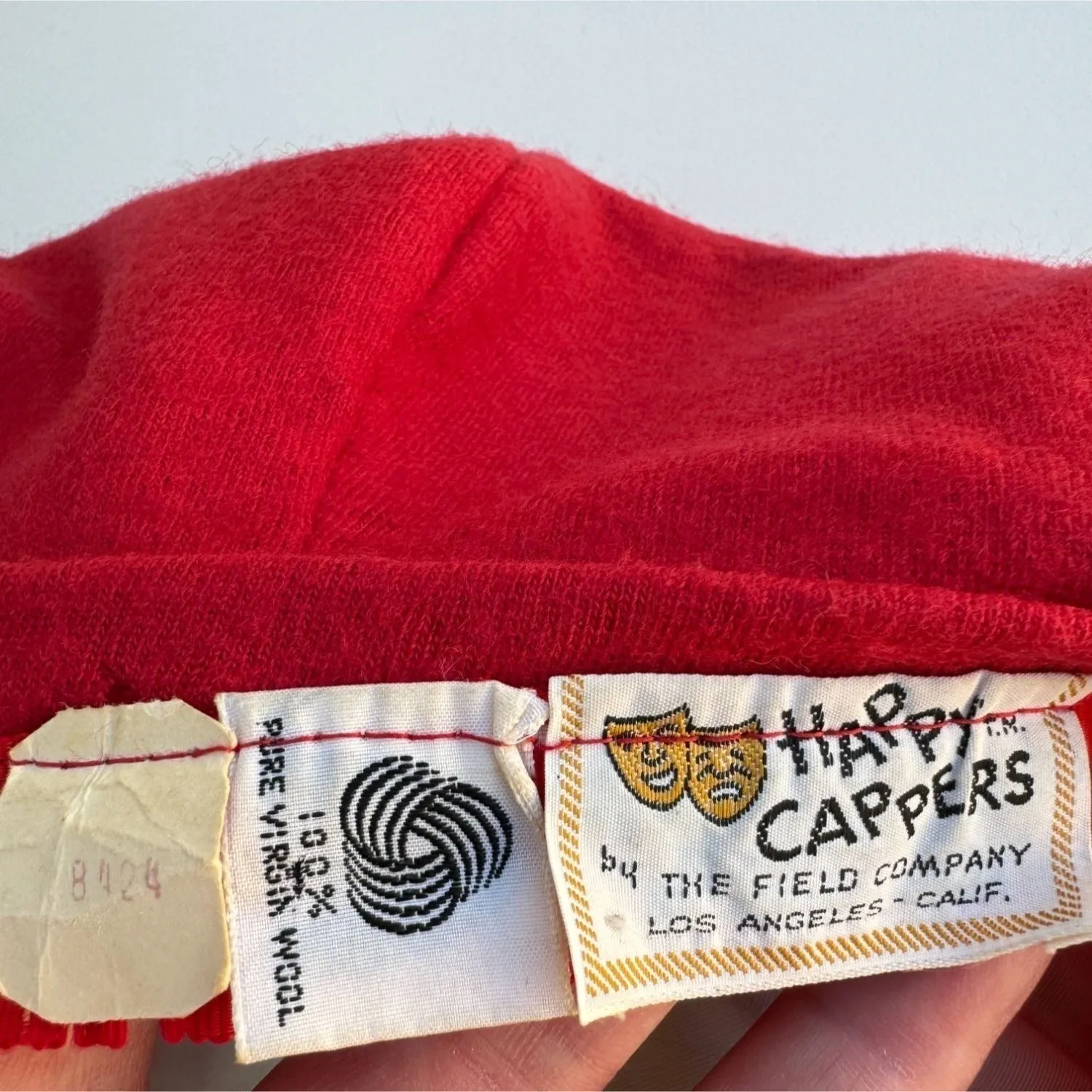 Happy Cappers By The Field Company Vintage Red Wool Pageboy Newsboy Hat Size 7/M