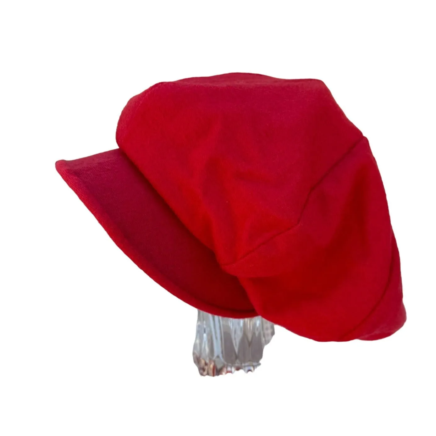 Happy Cappers By The Field Company Vintage Red Wool Pageboy Newsboy Hat Size 7/M