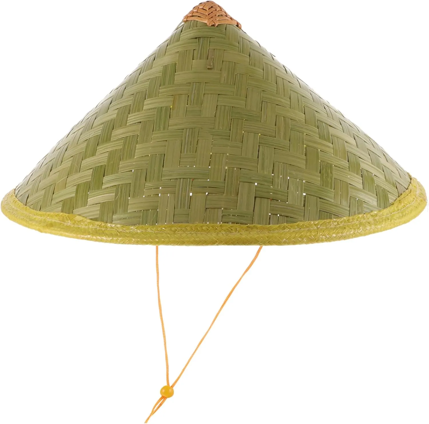 Homoyoyo Fishing Bamboo Hat Chinese Style Conical Hat Odorless and Breathable for Outdoor Activities Olive Green