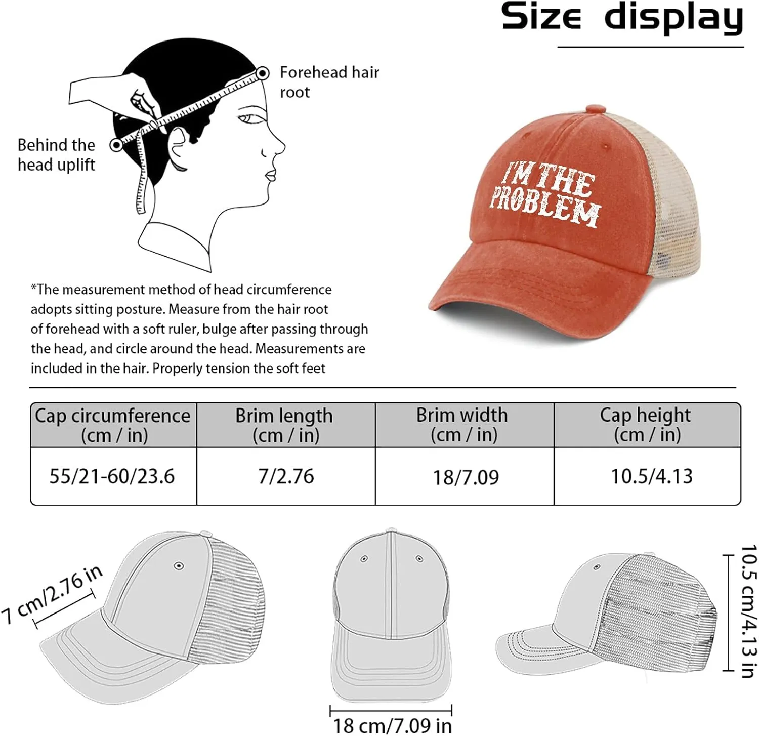 I'm The Problem Trucker Hat Women Trendy Mesh Trucker Hats for Summer