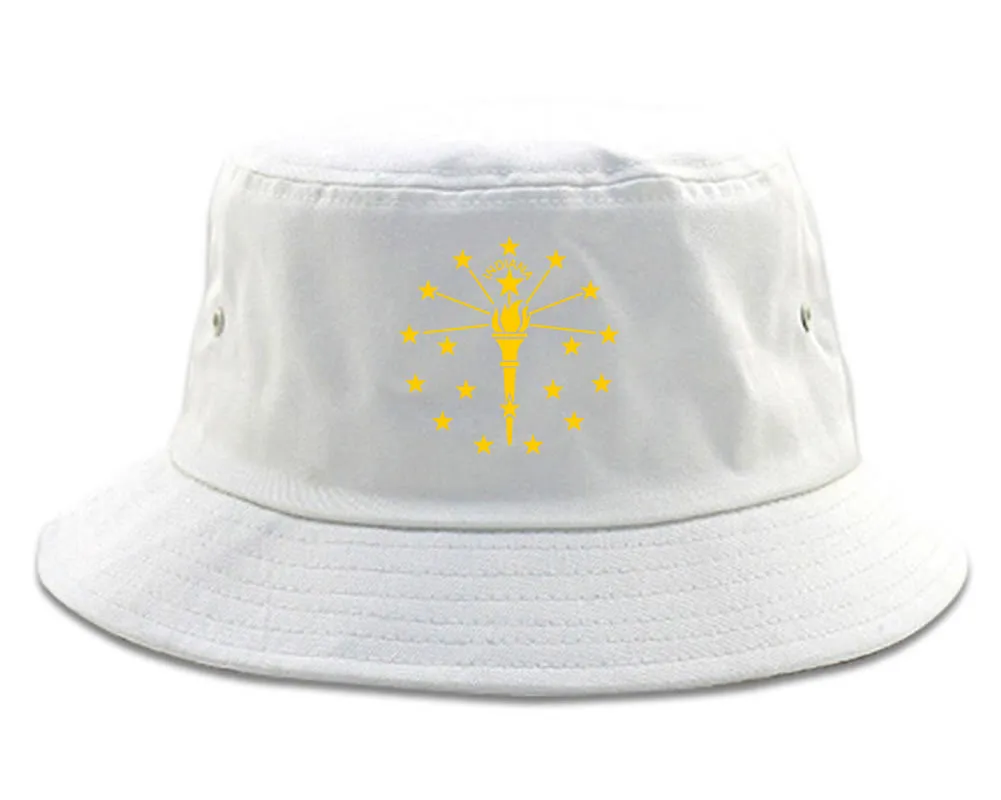 Indiana State Flag Outline Mens Bucket Hat