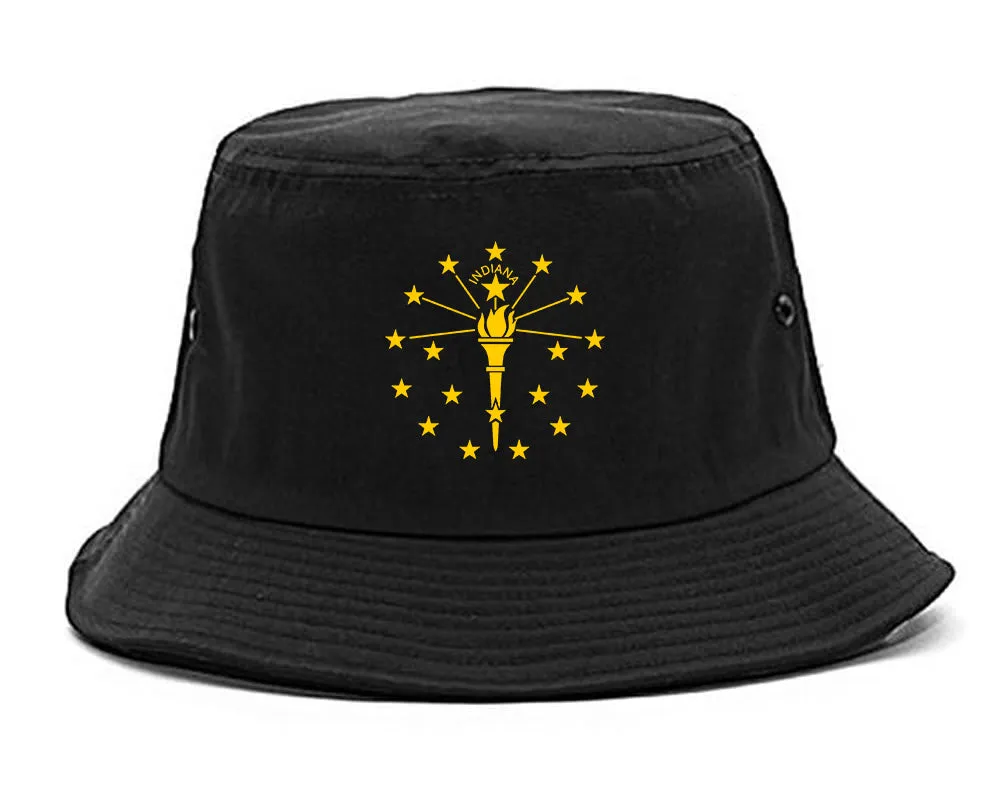 Indiana State Flag Outline Mens Bucket Hat