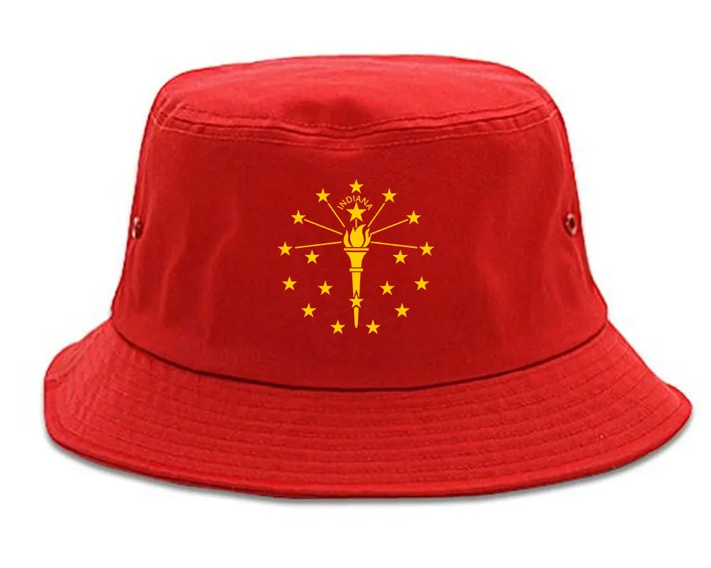 Indiana State Flag Outline Mens Bucket Hat