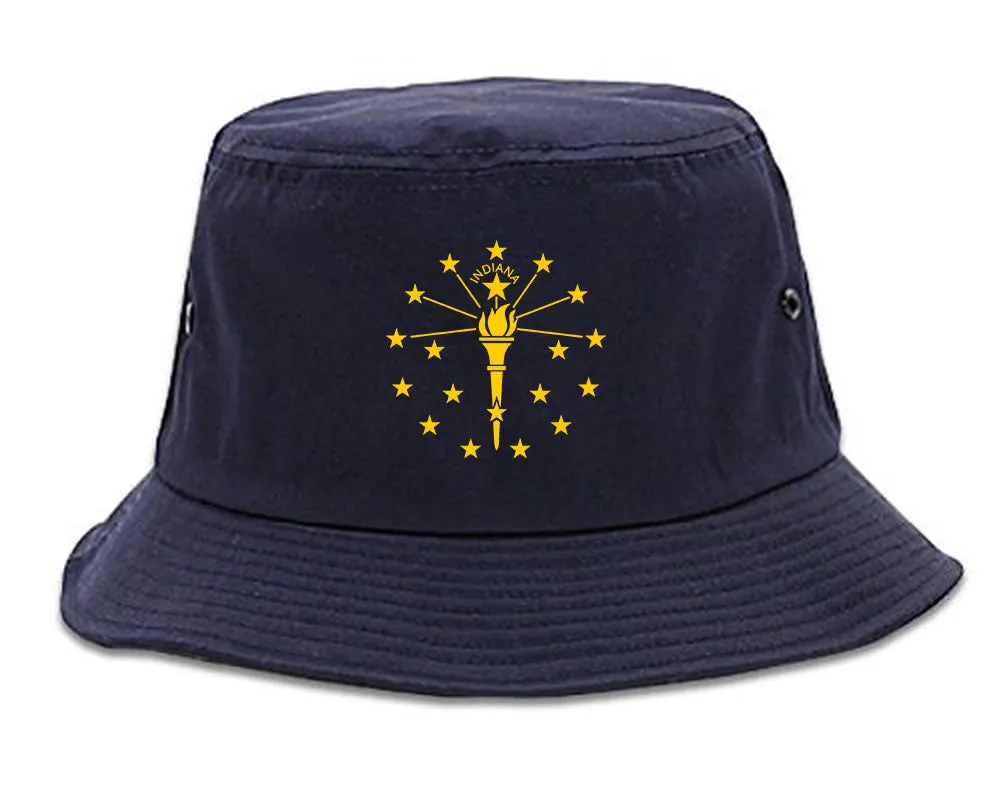 Indiana State Flag Outline Mens Bucket Hat