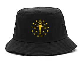 Indiana State Flag Outline Mens Bucket Hat