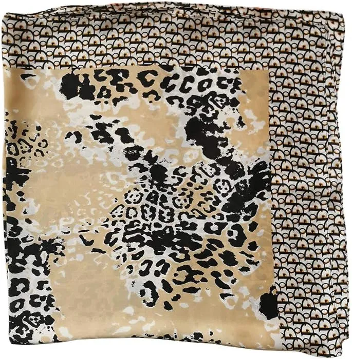 JERLA Women's satin square silk like scarf Fashion pattern large hair scarf wrap headscarf 35" x 35"