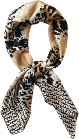 JERLA Women's satin square silk like scarf Fashion pattern large hair scarf wrap headscarf 35" x 35"