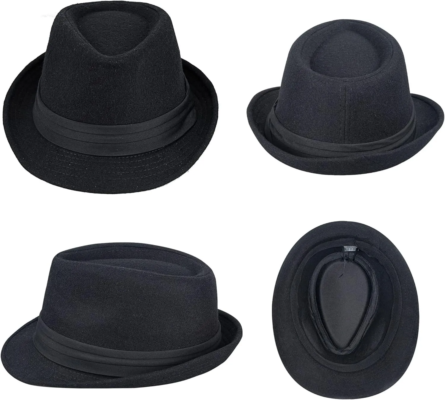 Kids Classic Trilby-Fedora Hat Short Brim Boys Gangster-Fedora Manhattan-Hat for 3-6 Years Old