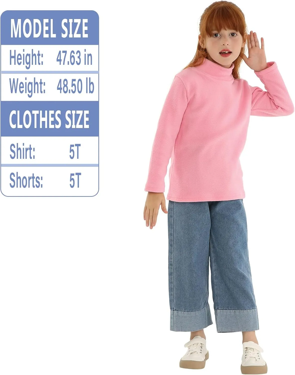 LittleSpring Unisex Kids Polar Fleece Turtleneck Base Top (2-8 Years)