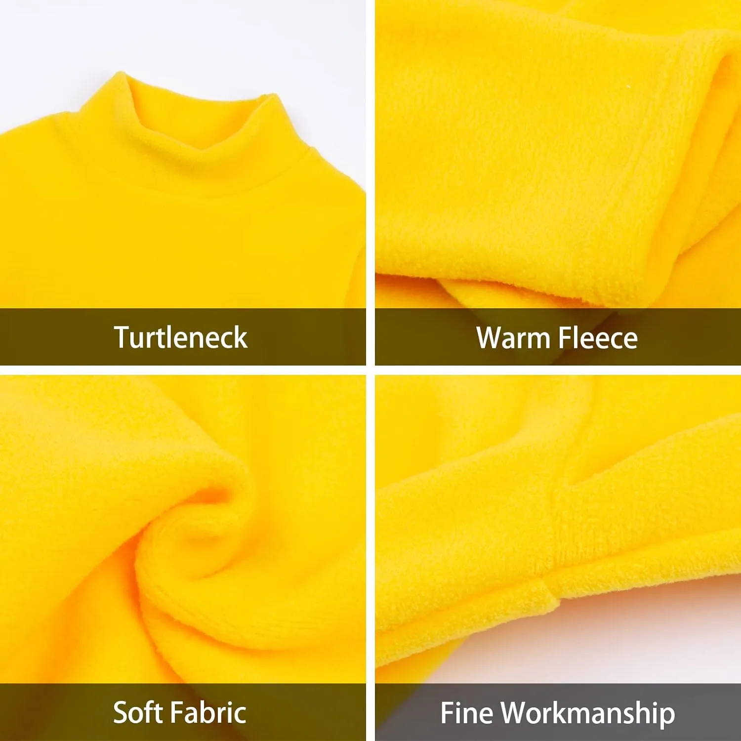 LittleSpring Unisex Kids Polar Fleece Turtleneck Base Top (2-8 Years)