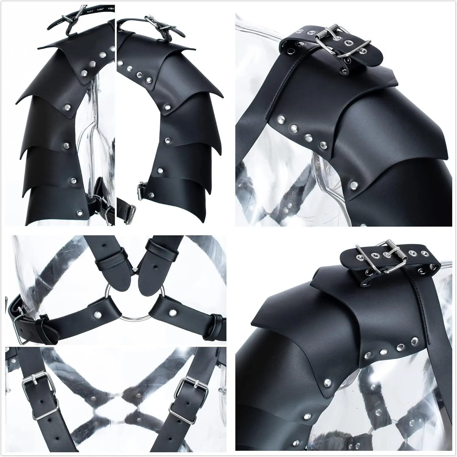 Medieval Knight Leather Belt Shawl Men Renaissance Half Shoulder Cape Scarf Buckle Bracers Retro Accessories(Type12)