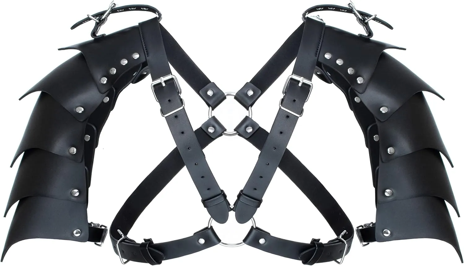 Medieval Knight Leather Belt Shawl Men Renaissance Half Shoulder Cape Scarf Buckle Bracers Retro Accessories(Type12)