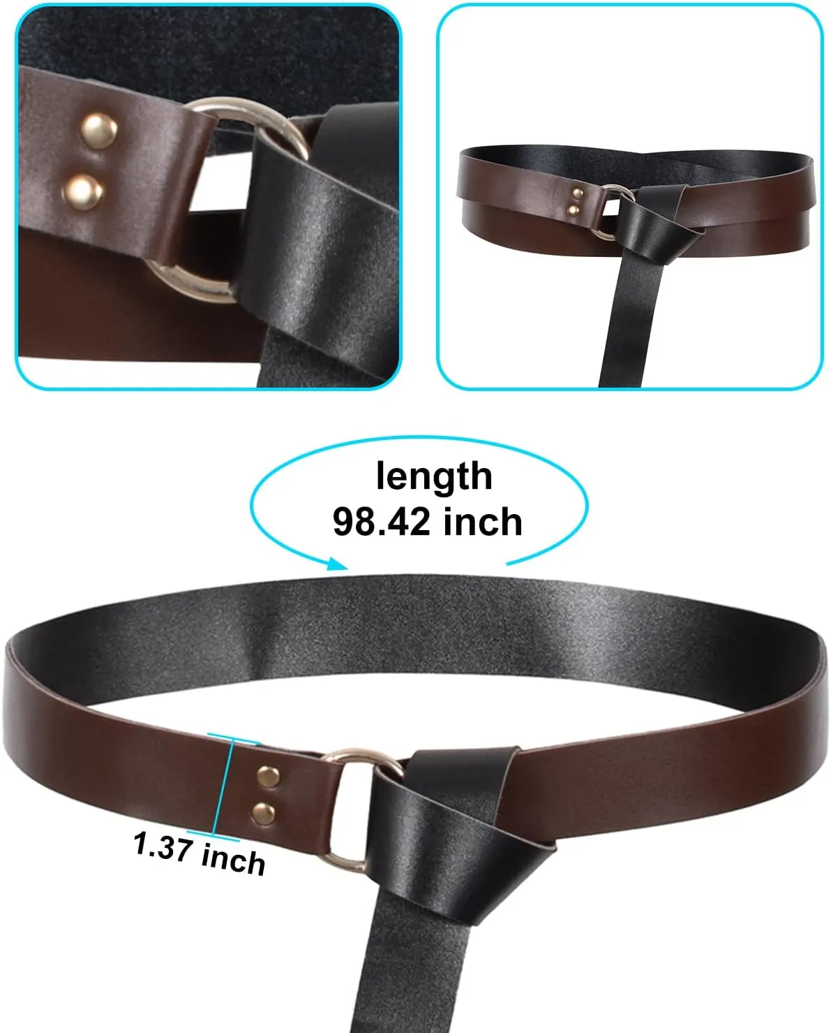 Medieval Knight Leather Belt Shawl Men Renaissance Half Shoulder Cape Scarf Buckle Bracers Retro Accessories(Type12)