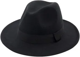 Men's Wide Brim Fedora Hats Classic Panama Hat Two Tone Dress Hat with Belt Buckle for Women and Men